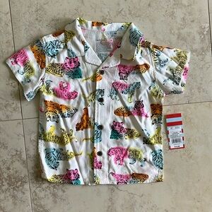 NWT Rainbow Tiger Challis Shirt 2T